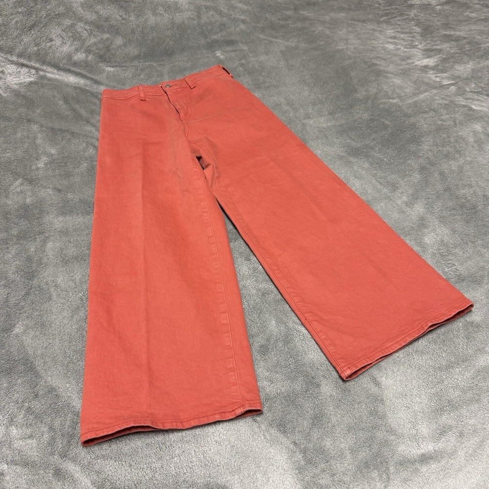 Universal Thread Women's High Rise Wide-Leg Orange Denim Jeans Size 6 Stretch